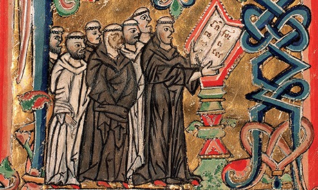 Illuminated manuscript monks singing