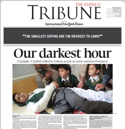 The Express Tribune's front page this morning
