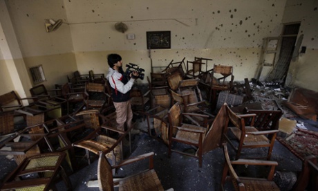 A view of a class room of Army Public School that was attacked by the Taliban militants in Peshawar, Pakistan