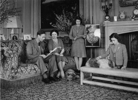 George VI, Queen Elizabeth and family at Windsor Castle, April 1942.