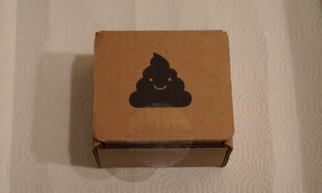 Screenshot of unboxing video from Cards Against Humanity's 