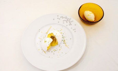 The lemon tart split open