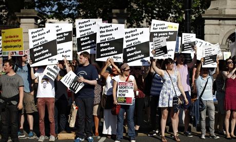 Pro-Choice supporters hold placards