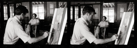 Fairfield Porter paints John Ashbery's portrait.