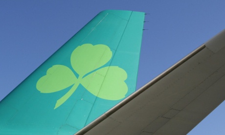 Aer Lingus plane at Belfast airport. Photo: AFP/Getty Images/Peter Muhly.