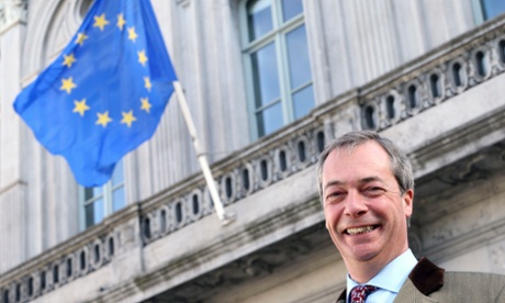 Nigel Farage and EU flag