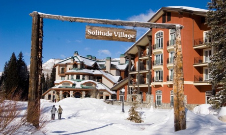 Gate to the main square of the Solitude resort near Salt Lake City