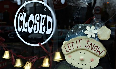 Closed shop at christmas