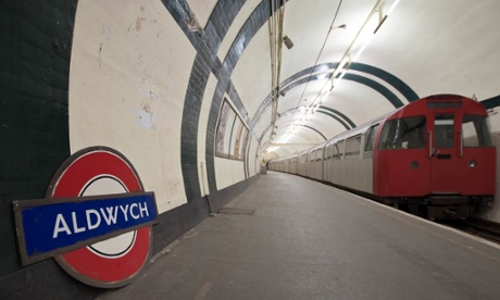 A photograph of Aldwych station, which closed in 1994, from 'Subterranean London. Cracking the Capital' by Bradley L. Garrett.