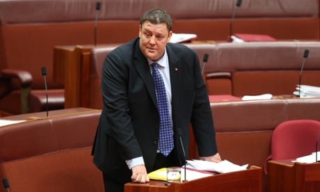 PUP leader Glenn Lazarus speaks in the senate this afternoon in Parliament House, Canberra, Tuesday 2nd December 2014