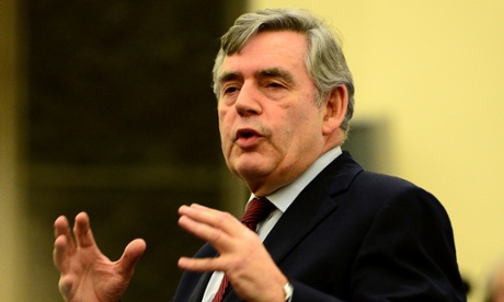 Gordon Brown announcing his decision to leave parliament at Kirkcaldy Old Kirk Trust last night