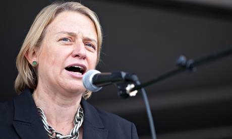 Natalie Bennett addresses a rally in London