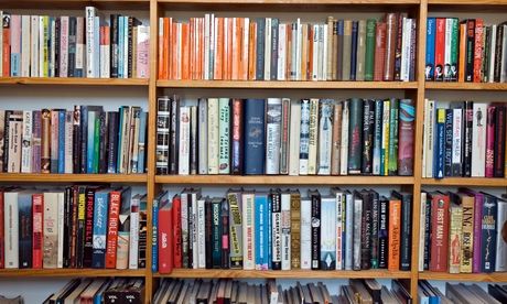 Books on bookshelf
