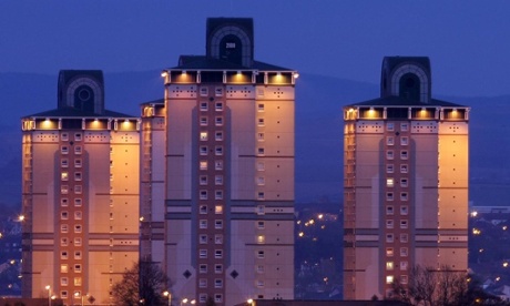 Tower blocks in Motherwell, part of the North Lanarkshire council.
