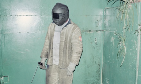 Belarus's best welder, Sasha, from Rafael Milach's 'witty' The Winners.