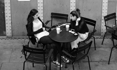 Women talking together at a table