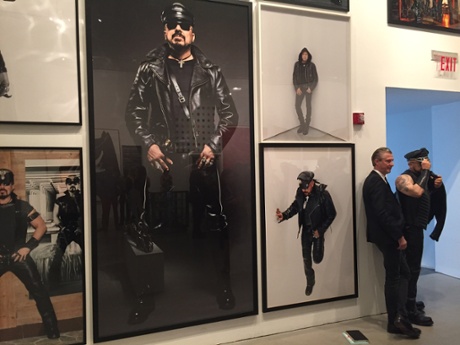 Jérôme Sans posing next to wax Marino.