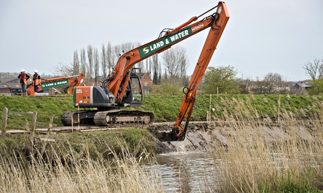 Flood defence dredging Somerset