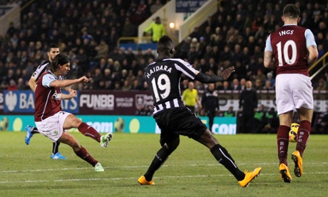 George Boyd fires Burnley into the lead against Newcastle at Turf Moor.