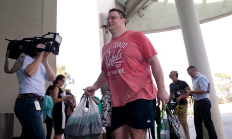 PUP Senator Glenn Lazarus arrives at the senate doors this morning at parlliament House in Canberra, Wednesday 3rd December 2014.