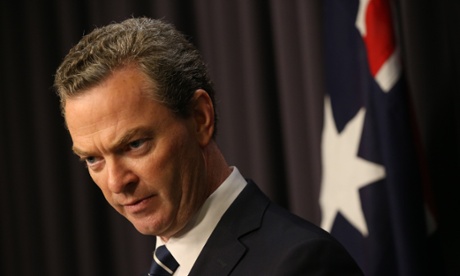 Education Minister Christopher Pyne at a press conference in the blue room of Parliament House, Canberra this morning, Wednesday 3rd December 2014