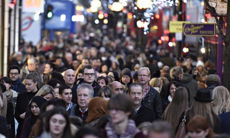 Christmas shoppers on Oxford Street in central London
