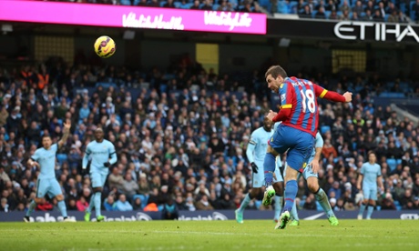 James McArthur powers home a header and he thinks that he's got Palace back in the game ...