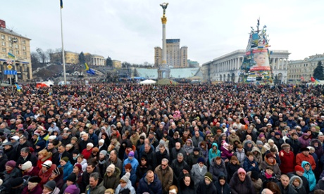 Protests at Maidan Square in Kiev in February.