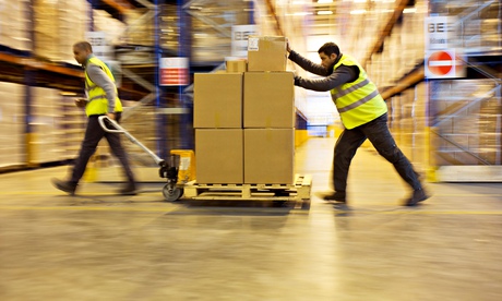 UK workers in a warehouse