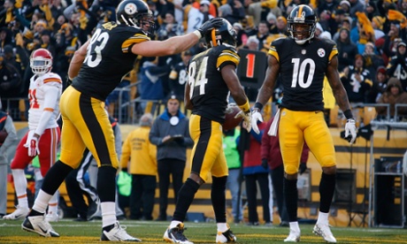 The Pittsburgh Steelers are all smiles after they defeated the Kansas City Chiefs 20-12 to clinch an AFC playoff spot.