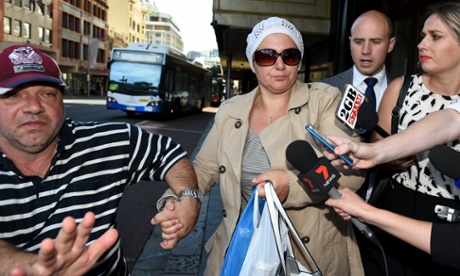 Amirah Droudis, the wife of Lindt cafe gunman Man Haron Monis, arrives at the Downing Centre local court in Sydney on Monday.