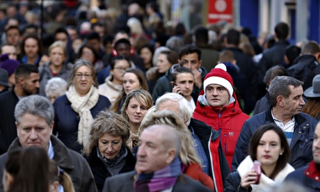 Christmas shoppers on Oxford Street in central London