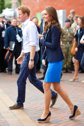 The Duchess of Cambridge in her Stuart Weitzman wedges.