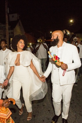 Solange wore a lower-heeled version of the Nudist – called the Naked – on her wedding day.