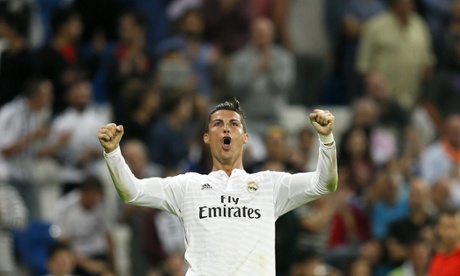 Real Madrid’s Portuguese striker Cristiano Ronaldo has topped the Guardian’s ranking of the world’s best footballers in 2014.