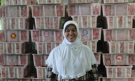 Nelly Nurila inside her Nusa Indah factory, Boxinf Day tsunami