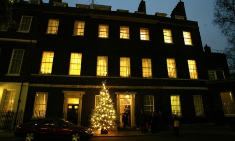 No 10 Downing Street and the christmas tree.