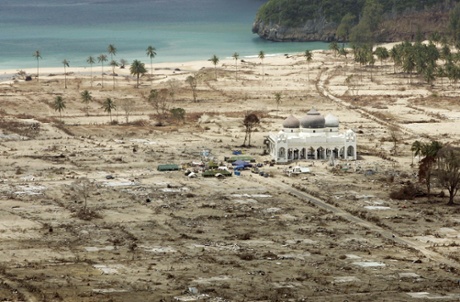 Rahmatullah Lampuuk Mosque stands intact after the 2004 tsunami hit the area in Lhoknga, near Banda Aceh, Indonesia. When the powerful tsunami smashed into this Indonesian city ten years ago, the only structures left standing in many neighborhoods were mosques. For the hundreds who found refuge within their walls, the buildings  lifesaving role has not been forgotten.