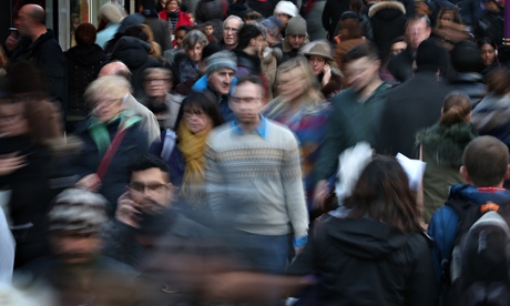 Shoppers crowd Oxford Street, Christmas 2014