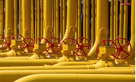 Yellow gas pipes