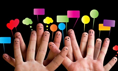 Fingers speech bubbles