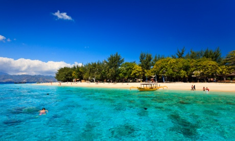 Gili Trawangan, seen on island hopping boat trip.