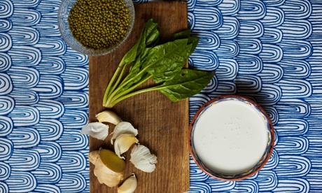 Ginger, coconut and garlic combine in this mung bean soup