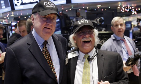 Dow goes through 18,000. Photo:  UPI /Landov / Barcroft Media