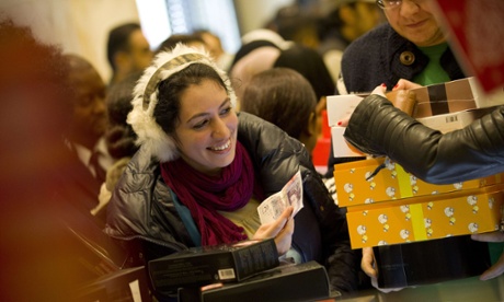 Shoppers look for bargains in Selfridges during Boxing Day sales.