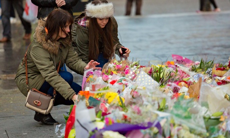 Floral tributes in Glasgow