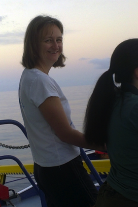 Rebecca Cowley, at sea.