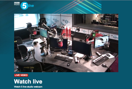 The 5 Live studio this afternoon