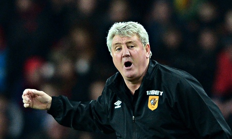 Steve Bruce, the manager of Hull City, during the Premier League match against Sunderland