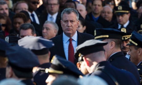 Bill de Blasio NYPD funeral